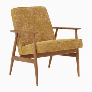 Fox Lounge Chair in Mustard Fabric and Dark Wood, 2023-JOG-1761576