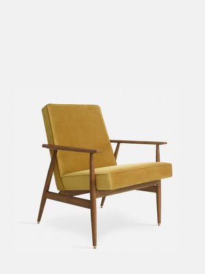 Fox Lounge Chair in Mustard Velvet and Dark Wood, 2023-JOG-1761588