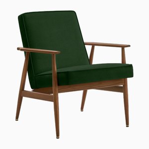 Fox Lounge Chair Velvet Bottle Green Dark Wood, 2023-JOG-1761589