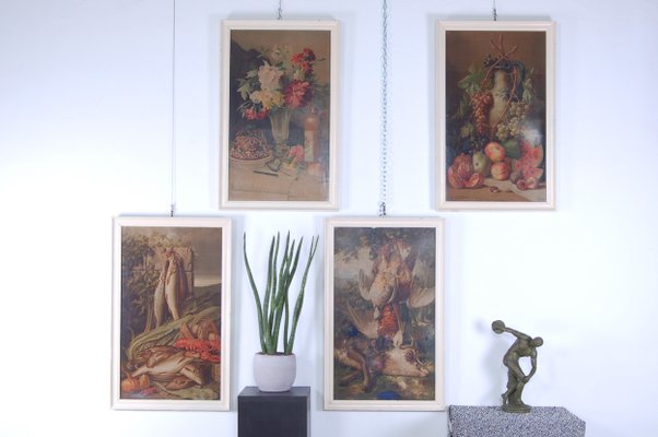 Framed Chromolithographs from Giuseppe Falchetti, 1950s, Set of 4-XSG-620734