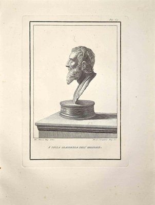 Francesco Cepparoli, Profile of Ancient Roman Bust, Etching, Late 18th-Century-ZCI-972039