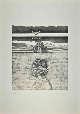 Francesco Manzini, Building Site, Original Etching, 1980s-ZCI-1325421