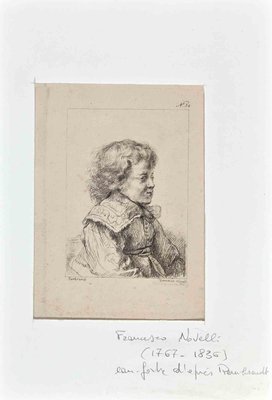 Francesco Novelli After Rembrandt, Portrait, Original Etching, 19th Century-ZCI-1405756