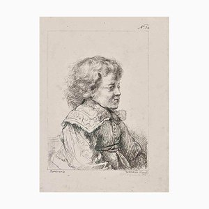 Francesco Novelli After Rembrandt, Portrait, Original Etching, 19th Century-ZCI-1405756