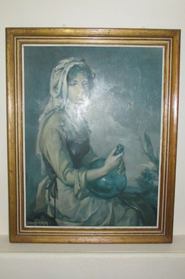 Francisco Ribera, Portrait of Woman, 1966, Oil on Panel, Framed-RDN-1110328