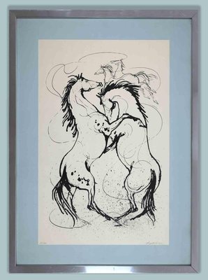 Franco Badellino, Horses, Original Screen Print, 1970s-ZCI-1255921