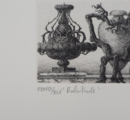 François Houtin, Balustrade of Vases, 1985, Original Etching-KHH-1198943