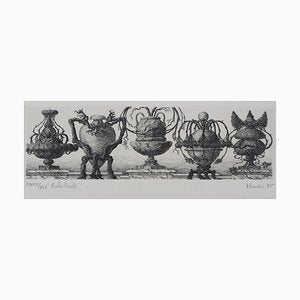 François Houtin, Balustrade of Vases, 1985, Original Etching-KHH-1198943