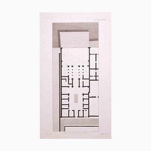 François Mazoit, Interior Plan, Original Etching, 19th Century-ZCI-1758971