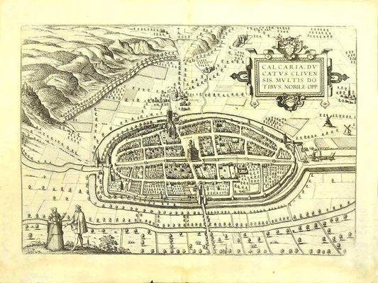 Franz Hogenberg - Price - Map of Kalkar - Etching - Late 16th Century-ZCI-822950