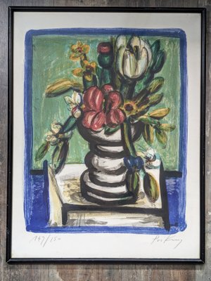 Franz Priking, Still Life with Flowers, 1960s-1970s, Hand-Signed Lithograph-NRC-1819380