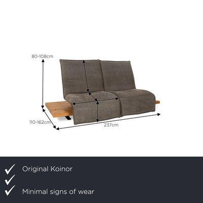 Free Motion Epos 2 Fabric Two Seater Grey Sofa from Koinor-RQW-2021998