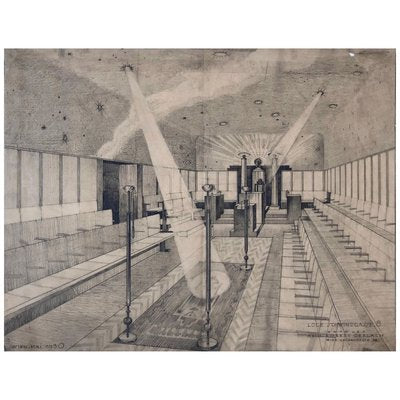 Freemasons Lodge Schwindgasse Working Drawings by Architects, Vienna, 1930, Set of 4-BAF-763416