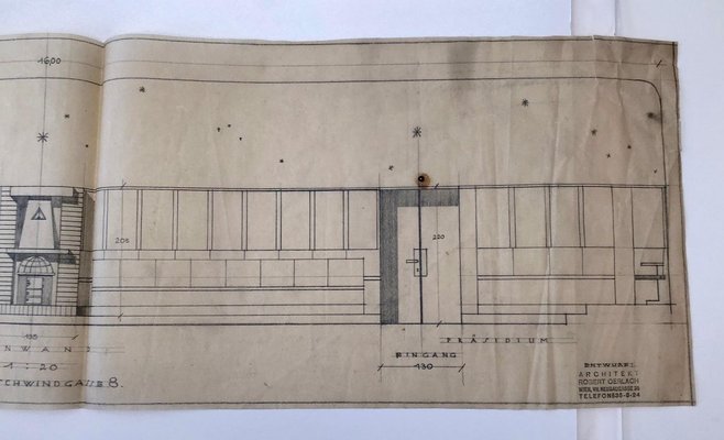 Freemasons Lodge Schwindgasse Working Drawings by Architects, Vienna, 1930, Set of 4-BAF-763416