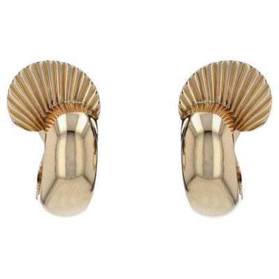 French 18 Karat Gold Clip Earrings, 1960s, Set of 2-OLU-1209933