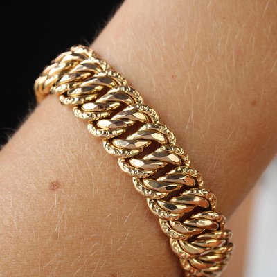 French 18 Karat Rose Gold Bracelet, 1950s-OLU-2027409