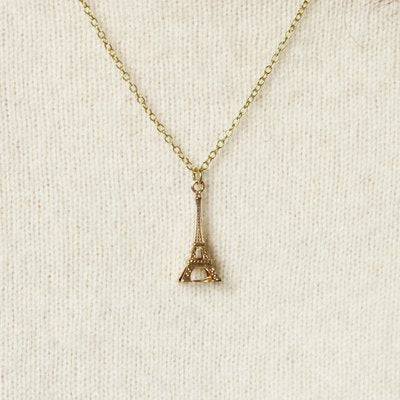 French 18 Karat Rose Gold Eiffel Tower Charm Pendant, 1960s-OLU-2027411