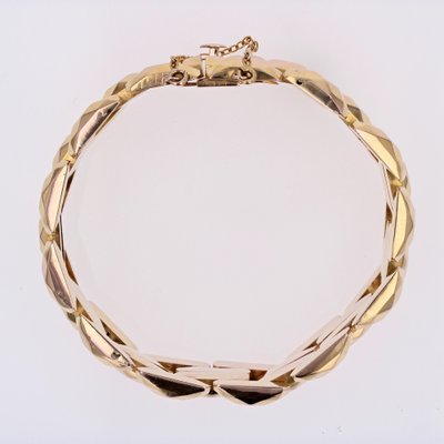 French 18 Karat Rose Gold Faceted Bracelet-OLU-1763988