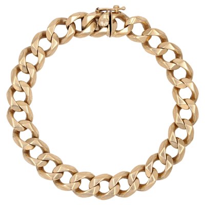 French 18 Karat Yellow Gold Curb Bracelet, 1950s-OLU-1731248