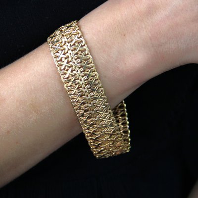 French 18 Karat Yellow Gold Flexible Bracelet, 1960s-OLU-1743317