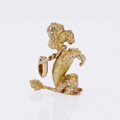 French 18 Karat Yellow Gold Sitting Poodle Charm Pendant, 1960s-OLU-1724506