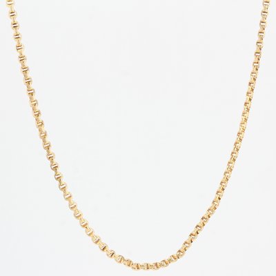 French 18 Karat Yellow Gold Thick Jaseron Mesh Chain, 1950s-OLU-1335863