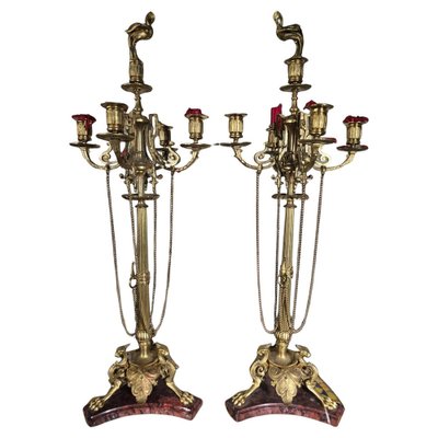 French 19th-Century Greek Candleholders, 1890s, Set of 2-FDW-2039635