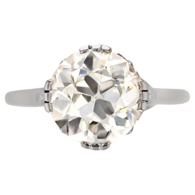 French 207 Carats Diamond Platinum Solitaire Ring-OLU-1763983