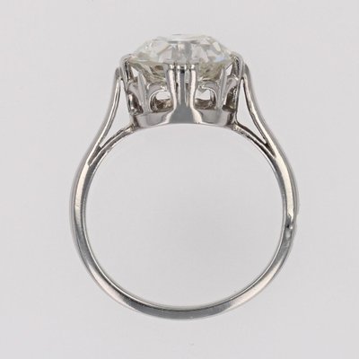 French 207 Carats Diamond Platinum Solitaire Ring-OLU-1763983