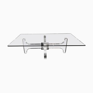 French Acrylic Glass and Metal Coffee Table by Philippe Jean, 1970s-FUE-549324