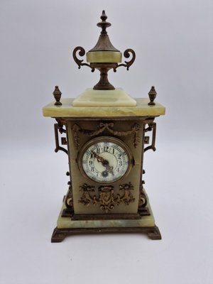 French Alabaster Clock, Early 20th Century-RKF-1779642