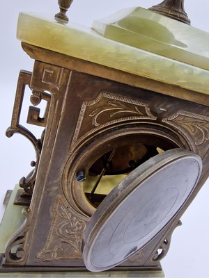 French Alabaster Clock, Early 20th Century-RKF-1779642