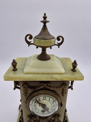 French Alabaster Clock, Early 20th Century-RKF-1779642