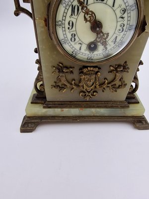 French Alabaster Clock, Early 20th Century-RKF-1779642