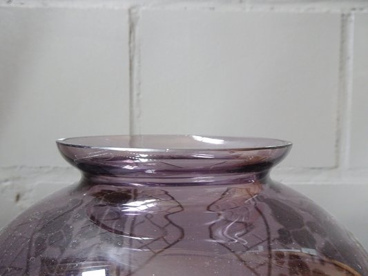 French Amethyst Glass and Silver Vase from D`Argyl, 1930s-POM-729867