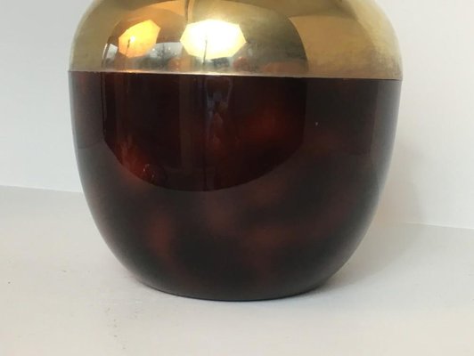 French Apple Ice Bucket in Acrylic Glass, Gilt Metal and Plastic, 1970s-BA-658351