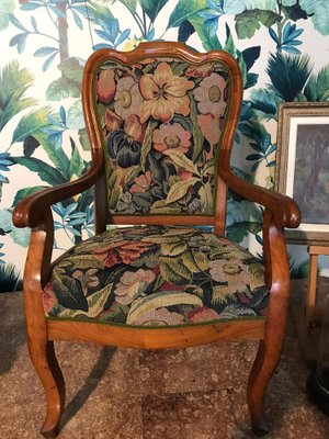 French Armchair in Upholstered Cherrywood, 1850s, Set of 2-ULU-1761181