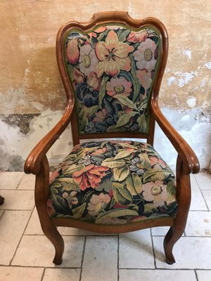 French Armchair in Upholstered Cherrywood, 1850s, Set of 2-ULU-1761181