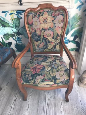 French Armchair in Upholstered Cherrywood, 1850s, Set of 2-ULU-1761181