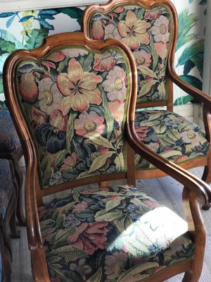 French Armchair in Upholstered Cherrywood, 1850s, Set of 2-ULU-1761181