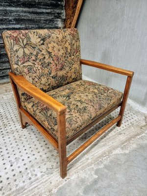 French Armchair with Floral Pattern, 1930s-IFQ-1804447