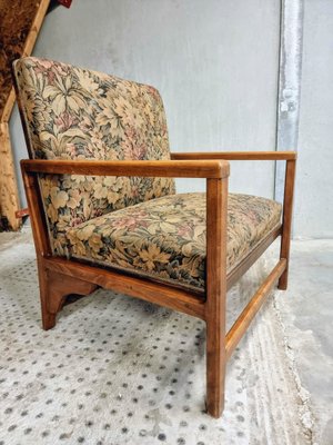 French Armchair with Floral Pattern, 1930s-IFQ-1804447