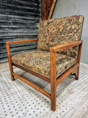 French Armchair with Floral Pattern, 1930s-IFQ-1804447