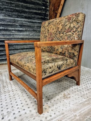 French Armchair with Floral Pattern, 1930s-IFQ-1804447