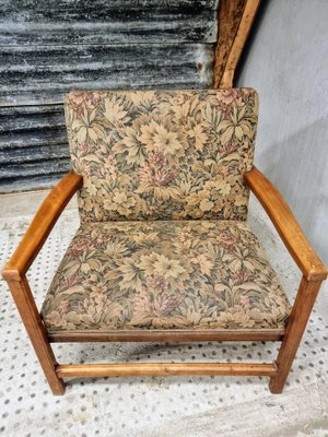 French Armchair with Floral Pattern, 1930s-IFQ-1804447