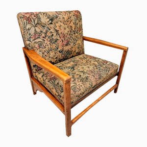 French Armchair with Floral Pattern, 1930s-IFQ-1804447