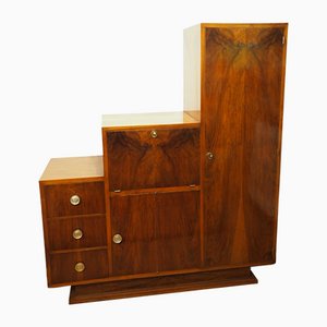 French Art Deco Bar in Walnut, 1940s-TKR-1104629