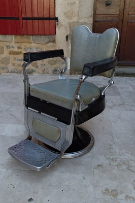 French Art Deco Barber Chairs, 1940, Set of 3-XNH-1804650