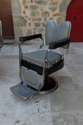 French Art Deco Barber Chairs, 1940, Set of 3-XNH-1804650