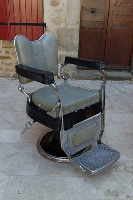 French Art Deco Barber Chairs, 1940, Set of 3-XNH-1804650